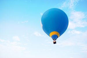 Picture of blue hot air balloon
