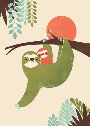 Sloth and baby sloth image